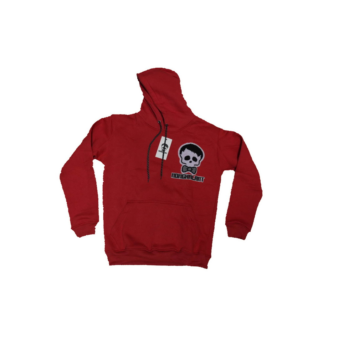 NONCHALANT "SKULL" HOODIE RED