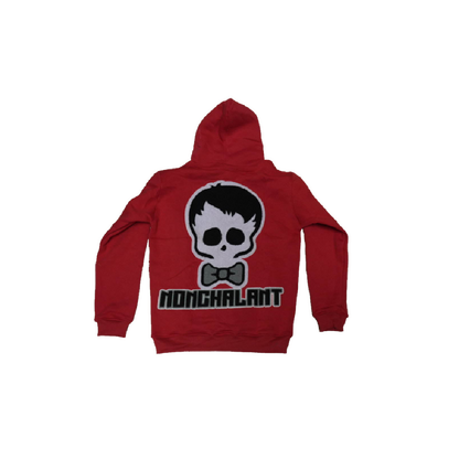 NONCHALANT "SKULL" HOODIE RED